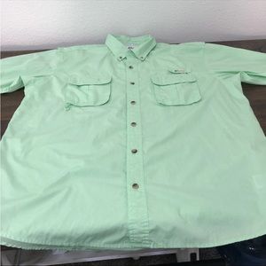 World Wide Sportsman Fishing Shirt Men’s XL Vented Button Up Short Sleeve Green